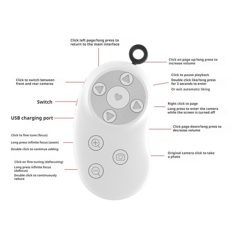 Fingertip Wireless Blue tooth Remote Control,Rechargeable Scrolling Ring Remote App Control Page Turner,Compatible with Phone, Pad and Android Phones/Tablet - Image 4